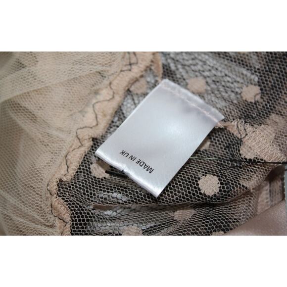 $1675 NEW NATASHA ZINKO NUDE LACE TULLE MAXI EVENING POLKA DOT PARTY DRESS - Picture 9 of 9